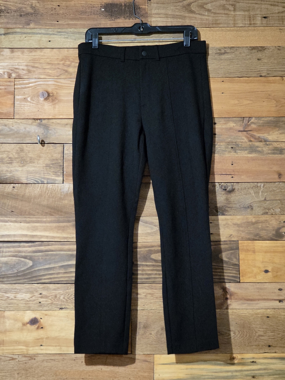 GAP Black Ponte Pintuck Straight Leg Pants High Rise Stretch Career Sz 12 Office
